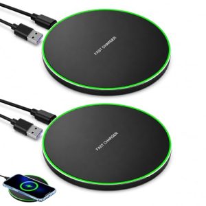TOP VENTAS: 2 Piezas 35W Cargador Inalámbrico Rápido Carga Inalámbrica Qi para Galaxy S25 Ultra/S24+/S23 FE Pixel 9/8 Pro Compatible con Todos los Dispositivos Qi con 1m Cable rebajado hoy