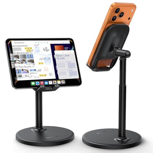 REBAJADO: Lamicall Soporte Móvil Mesa Ajustable, Soporte Teléfono - Soporte Teléfono Escritorio con Base de Metal Estable, Soporte Universal para 4-10" Smartphone & Tablet rebajado hoy