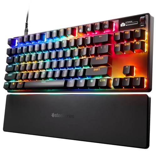 SteelSeries Apex Pro TKL Gen 3 - Teclado Mecanico Gaming - HyperMagnetic Interruptores OmniPoint 3.0 - Accionamiento Ajustable - Rapid Trigger - Preajustes - Rapid Tap - RGB - OLED - US | Oferta Amazon