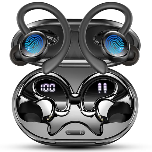 TOP VENTAS: 2026 Nueva Auriculares Inalambricos Deportivos, 60H Cascos Inalambricos con Cancelacion Ruido ENC, Auriculares 5.4 HiFi Estéreo con 4 HD Mic, IP7 Impermeable Cascos/Pantalla LED rebajado hoy
