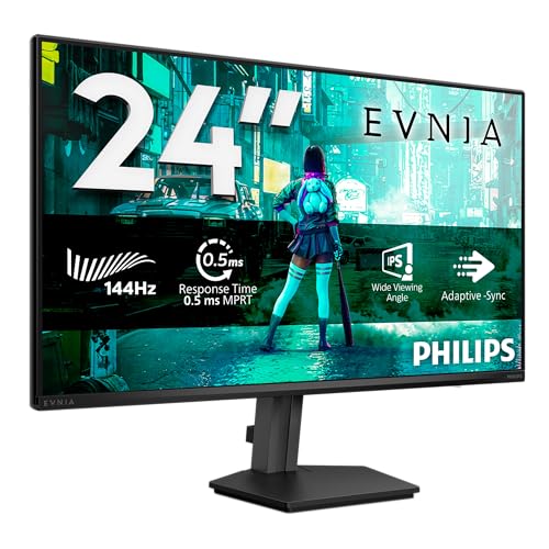 ¡GRAN PRECIO! PHILIPS Evnia 24M2N3200NF Gaming Monitor 24 144Hz Panel IPS, 4ms GtG, HDR10, G-Sync Compatible, Gris Oscuro con descuento