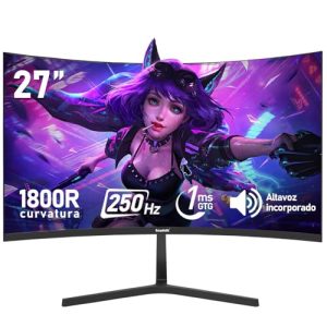 DESCUENTO: Gawfolk Panel de 27 , Monitor de computadora Curvo Gaming 1800R 250Hz, FHD 1080p 1ms, Freesync, 98% sRGB, Altavoces Integrados, HDMI 2.0, DisplayPort, Compatible con Montaje en Pared – Negro | Oferta Amazon
