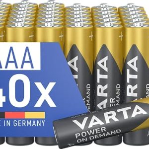 DESCUENTO: VARTA Pilas AAA, paquete de 40, Power on Demand, Alcalinas, 1,5V, para accesorios de ordenador, dispositivos Smart Home, linternas, Made in Germany al mejor precio