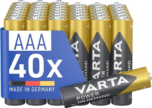 DESCUENTO: VARTA Pilas AAA, paquete de 40, Power on Demand, Alcalinas, 1,5V, para accesorios de ordenador, dispositivos Smart Home, linternas, Made in Germany al mejor precio