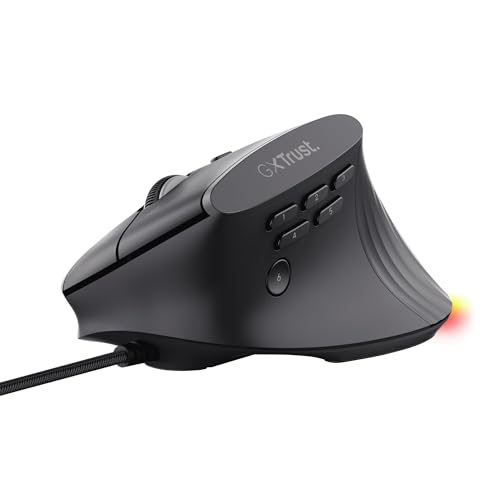 TOP VENTAS: GXTrust 145 Rexxa Ratón Ergonómico Gaming con Iluminación RGB, 10 Botones Progables, 12800 dpi, Mouse Vertical con Cable USB para PC, Mac, Ordenador, Laptop, Desktop - Negro al mejor precio
