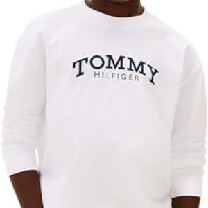 Tommy Hilfiger Camiseta de Manga Larga Chicos Monotype Print de algodón, Blanco , 16 Años en promoción