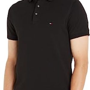 ¡GRAN PRECIO! Tommy Hilfiger Polo de Manga Corta para Hombre 1985 Slim Fit, Negro , M al mejor precio