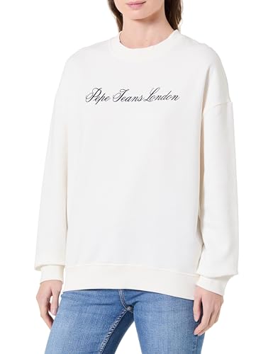 TOP VENTAS: Pepe Jeans Sudadera W Basic Crew para Mujer, Color Blanco , Talla M, Blanco , M rebajado hoy