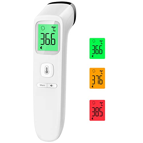 OPORTUNIDAD: Termómetro de fiebre Termómetro frontal sin contacto, termómetro infrarrojo digital para bebés y adultos con precisión de medición inmediata y alarma de fiebre
