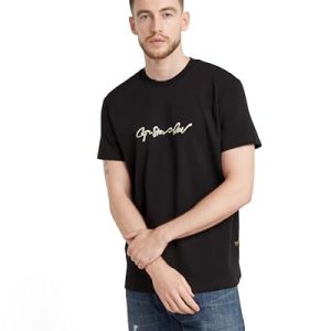 OPORTUNIDAD: G-STAR Para Hombre Camiseta G-Script, Negro , XL con descuento