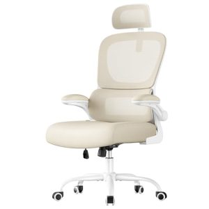 REBAJADO: SONGMICS Silla de Oficina, Silla de Escritorio Ergonómica, Beige con descuento
