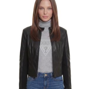DESCUENTO: Guess Mujer Chaqueta Fiammetta Jacket Negro al mejor precio