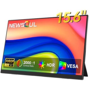 REBAJADO: Newsoul Monitor Portátil 15,6 , 1920×1080P FHD IPS 2000:1 Pantalla Portatil con & HDMI, Eye Care Segunda Pantalla Externa para Portátil/PC/Mac/PS5/4/Xbox/Switch, Soporte VESA
