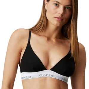 CHOLLO: Calvin Klein Sujetador Triangular Mujer Unlined sin Relleno, Negro , XS en promoción