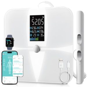 CHOLLO: Lepulse Bascula Bioimpedancia 8 Electrodos, Digital Bascula Grasa Corporal y Muscular Recargable Con Pantalla Grande, Precision Bascula de Baño Grasa Corporal Balanza Inteligente con 20 Mediciónes rebajado hoy