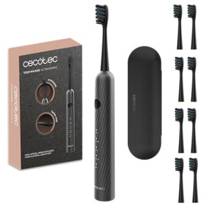 REBAJADO: Cecotec Cepillo de Dientes Eléctrico Sónico ToothCare UltraSonic. 4 Modos, Vibraciones Alta Frecuencia hasta 40000rpm, Temporizador, Estuche y 8 Cabezales de Repuesto, Clasificación IPX7 con descuento