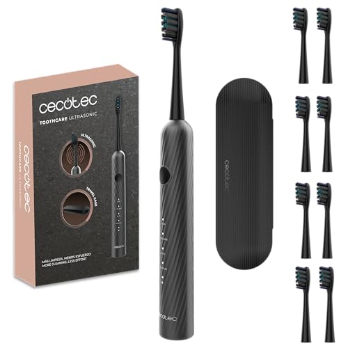 REBAJADO: Cecotec Cepillo de Dientes Eléctrico Sónico ToothCare UltraSonic. 4 Modos, Vibraciones Alta Frecuencia hasta 40000rpm, Temporizador, Estuche y 8 Cabezales de Repuesto, Clasificación IPX7 con descuento
