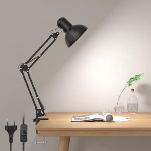 Lepro Lámpara Escritorio Pinza E27 Industrial Negro con descuento