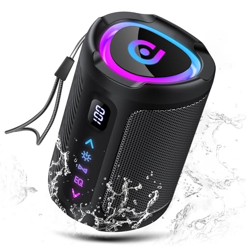 aowoka Altavoz portátil inalámbrico con Luces LED, Pantalla Digital Inteligente+Smart EQ, Altavoz Potente Bass Boost, 5.4, Speaker para Viajes/Deportes/Fiestas/Ciclismo | Oferta Amazon