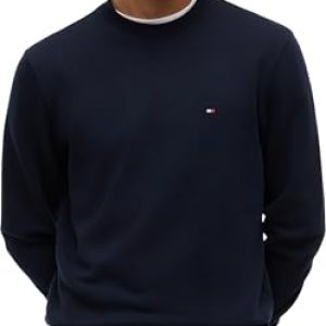 OPORTUNIDAD: Tommy Hilfiger Sudadera Hombre Essential Terry Crewneck con Cuello Redondo, Azul , XL con oferta
