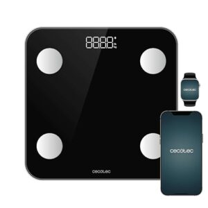 ¡GRAN PRECIO! Cecotec Báscula de Baño Inteligente con App Surface Precision Smart. y 24 Parámetros, Tamaño 30x30cm, 4 Sensores, Capacidad Máxima 180kg, Funciona con Pilas con descuento