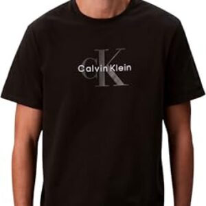 OPORTUNIDAD: Calvin Klein Camiseta de Manga Corta Hombre Monologo tee de algodón, Negro , S rebajado hoy