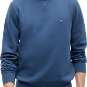 ¡GRAN PRECIO! Tommy Hilfiger Sudadera Hombre Seasonal Fleece con Cuello Redondo, Azul , XS con descuento