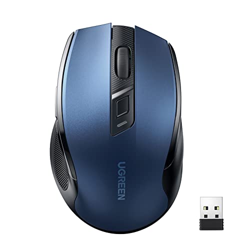 TOP VENTAS: UGREEN Ratón Inalámbrico 2.4GHz Silencioso Ergonómico 4000 dpi Azul