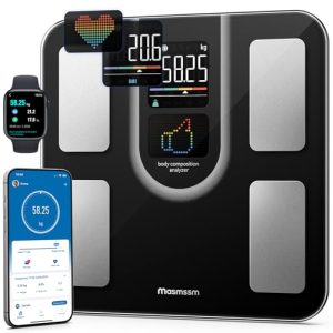 REBAJADO: Báscula de Baño Inteligente con Gran Pantalla VA, Báscula Grasa Corporal y Muscular con 22 Métricas , Balanza Peso Corporal Digital, Compatible iOS & Android, Máx. 180kg con oferta