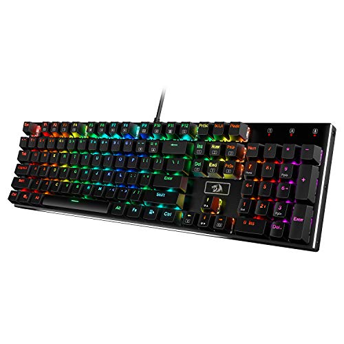 ¡GRAN PRECIO! Redragon K556 Teclado Mecánico Cableado RGB Base Aluminio 104 Teclas rebajado hoy