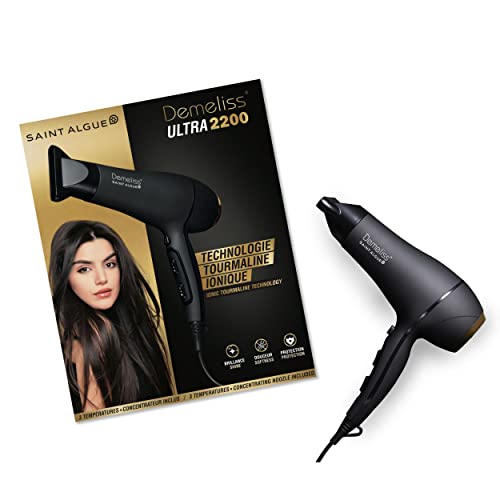 OFERTA: Demeliss SAINT ALGUE - Secador de Pelo Simpedulador Ultra 2200 - Ultra Potente, 2 Velocidades, 3 Temperaturas - Secador de Pelo de Turmalina Iónica - Sin Encrespamiento - 1 Concentrador + 1 Difusor | Oferta Amazon