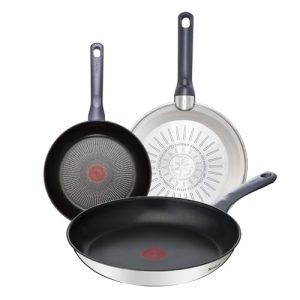 PROMOCIÓN: Tefal Daily Cook – Juego de 3 Sartenes 24/26/30 cm, Acero inoxidable | Oferta Amazon