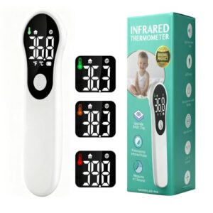 TOP VENTAS: Termometro Digital Bebe y Adultos Termometro de Frente Infrarrojo sin Contacto Multiusos Alarma de Fiebre Lectura Instantánea Pantalla LCD y Recargable al mejor precio