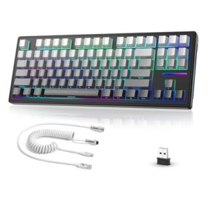 ¡GRAN PRECIO! MAMBASNAKEx Attack Shark M87 Teclado mecánico inalámbrico para Juegos TKL, retroiluminación RGB, Compacto, Intercambiable en Caliente, progable por Gasket, 2.4 GHz, 4600 mAh, Negro