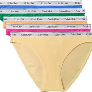 PROMOCIÓN: Calvin Klein Braguitas Tipo Bikini Pack de 5 Mujer Low Rise Ropa Interior, Multicolor , XS con oferta