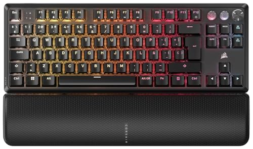 CHOLLO: CORSAIR K70 PRO TKL RGB Teclado para Juegos con Cable Magnético-Mecánico – Interruptores Ajustables MGX Hyperdrive Pre-Lubricados, SOCD y Disparo Rápido Simultáneos, 8.000 Hz, – Negro