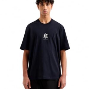 REBAJADO: Armani Exchange Camiseta para Hombre con Logotipo Bordado Icon Project, Azul Marino Profundo, M rebajado hoy
