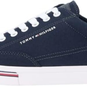 DESCUENTO: Tommy Hilfiger Sneaker con Suela Vulcanizada Hombre Long Lace Canvas Low Top, Azul , 42 con oferta