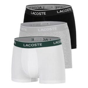 OFERTA: Lacoste 3-Pack Stretch Cotton Bóxer para Hombre Noir/Blanc-Argent Chine M | Oferta Amazon