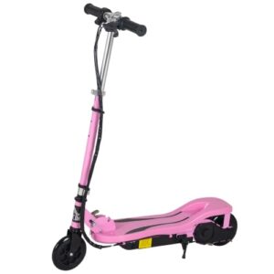 TOP VENTAS: HOMCOM Patinete Eléctrico Plegable para Niños de 7-14 Años 12 km/h Rosa | Alcance de 8 km, Altura Ajustable, Freno de Mano al mejor precio