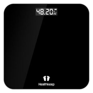 TOP VENTAS: Healthkeep Báscula de Baño Digital,Balanza Peso Corporal de Alta Medición Precisa,Máximo 180kg, con Tecnología Step-On, Negro rebajado hoy