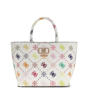 OPORTUNIDAD: GUESS bolso bandolera Emelie Logo Mini Tote Multi Logo blanco