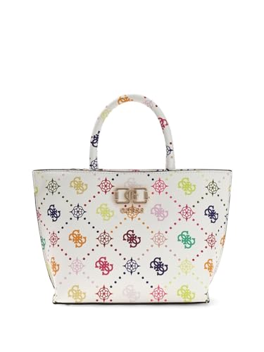 OPORTUNIDAD: GUESS bolso bandolera Emelie Logo Mini Tote Multi Logo blanco