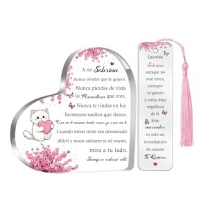 Sobrina Regalos para Mujeres y Niñas Cumpleaños Signos de Corazón Juego de Marcadores de Libros 2PC Placas Inspiradoras Graduación Recuerdo de Navidad Lindo Gato para Ella Sobrinas del Tía con descuento
