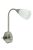 BRILONER – Lámpara Enchufable Flexarm E14, Lectura 25W, Regulador Giratorio, Blanco Níquel Mate, Metal, Aplique Pared Interior, Escritorio
