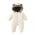 Yanmucy Traje de nieve para bebé, forro polar grueso, abrigo cálido para bebé, mono de invierno para cochecito de bebé, para niñas y niños, de 0 a 24 meses, blanco, 12-18 Months