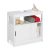 Relaxdays Mueble de Baño Bajo Lavabo, 2 Compartimentos, Puertas Correderas, Hueco para Sifón, 60,5 x 60 x 30 cm, Blanco