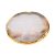 VINTORKY Posavasos de ágata natural con borde dorado absorbente para el hogar, la oficina y el bar 3.54 x 3.35 pulgadas