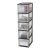 Iris Ohyama Unidad de almacenamiento de plástico con 5 cajones profundos, Negro, formato A4, A5 y A6, multiusos, para oficina, escuela, papelería, armario y hogar, Torre, Organizador, OCH-2500