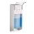 Relaxdays Dispensador Euro 500 ml, dispensador de jabón de pared, dispensador de desinfectante, mecanismo de planchado, blanco, 1 pieza